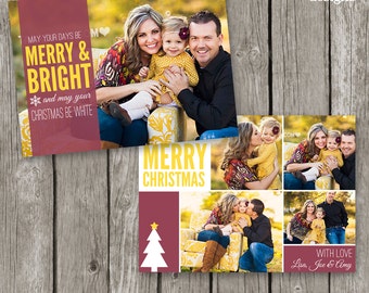 Christmas Photo Card Template - Christmas Template Holiday Card for Photographers - Christmas Photoshop Template - CC12