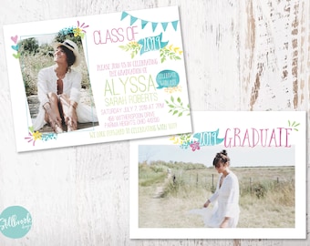 Tarjeta de anuncio para personas mayores, plantilla de Photoshop para personas mayores, tarjeta para personas mayores, plantilla para personas mayores, tarjeta de graduación, plantilla de graduación, invitación de graduación, GA13