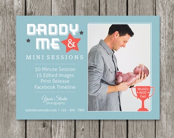 Daddy & Me Mini Session Template - Father's Day Marketing Board - Dad and Me Photography Flyer - MS08