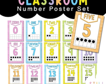 Marcos con el número 10, carteles para el aula, imprimibles para el tablón de anuncios, recursos de conteo para maestros, jardín de infantes, ideas de decoración con números del 0 al 10 para el aula.