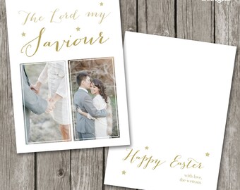 Plantilla de tarjeta de Pascua - Tarjeta de Pascua cristiana para fotógrafos - Plantilla cristiana de Pascua - Tarjeta de fotos de Pascua - EC02