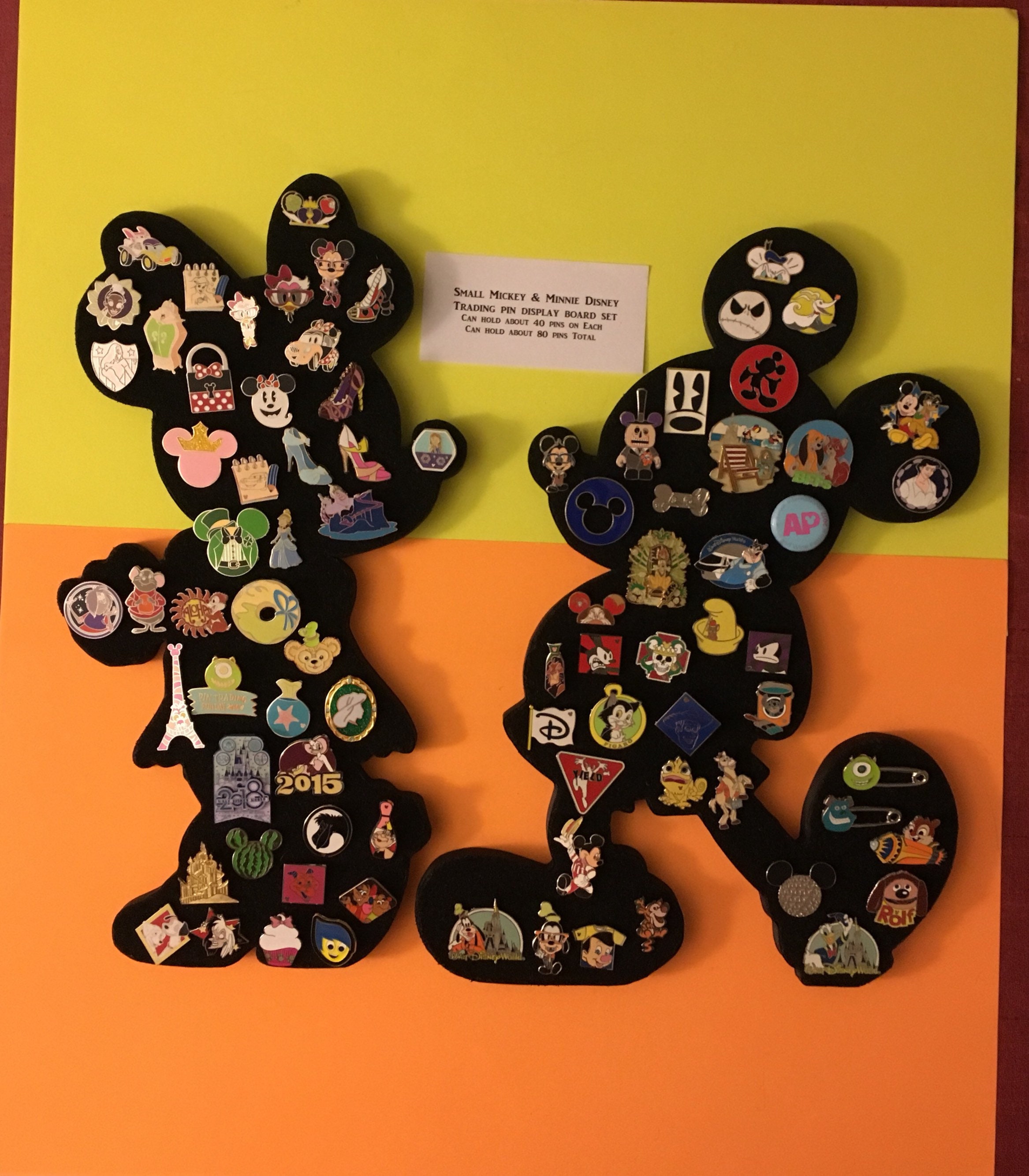 Disney Mickey Mouse Head Silhouette Pin Display Board Holder. Can Hold  Approx 25 Pin on Small Pin Board 