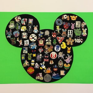 xl mickey mouse icon disney pin display board, can hold about 65 pins 16"  X large