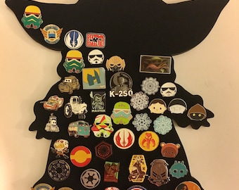 15” Star Wars yoda pin display board, Disney Mandalorian pins board grogu
