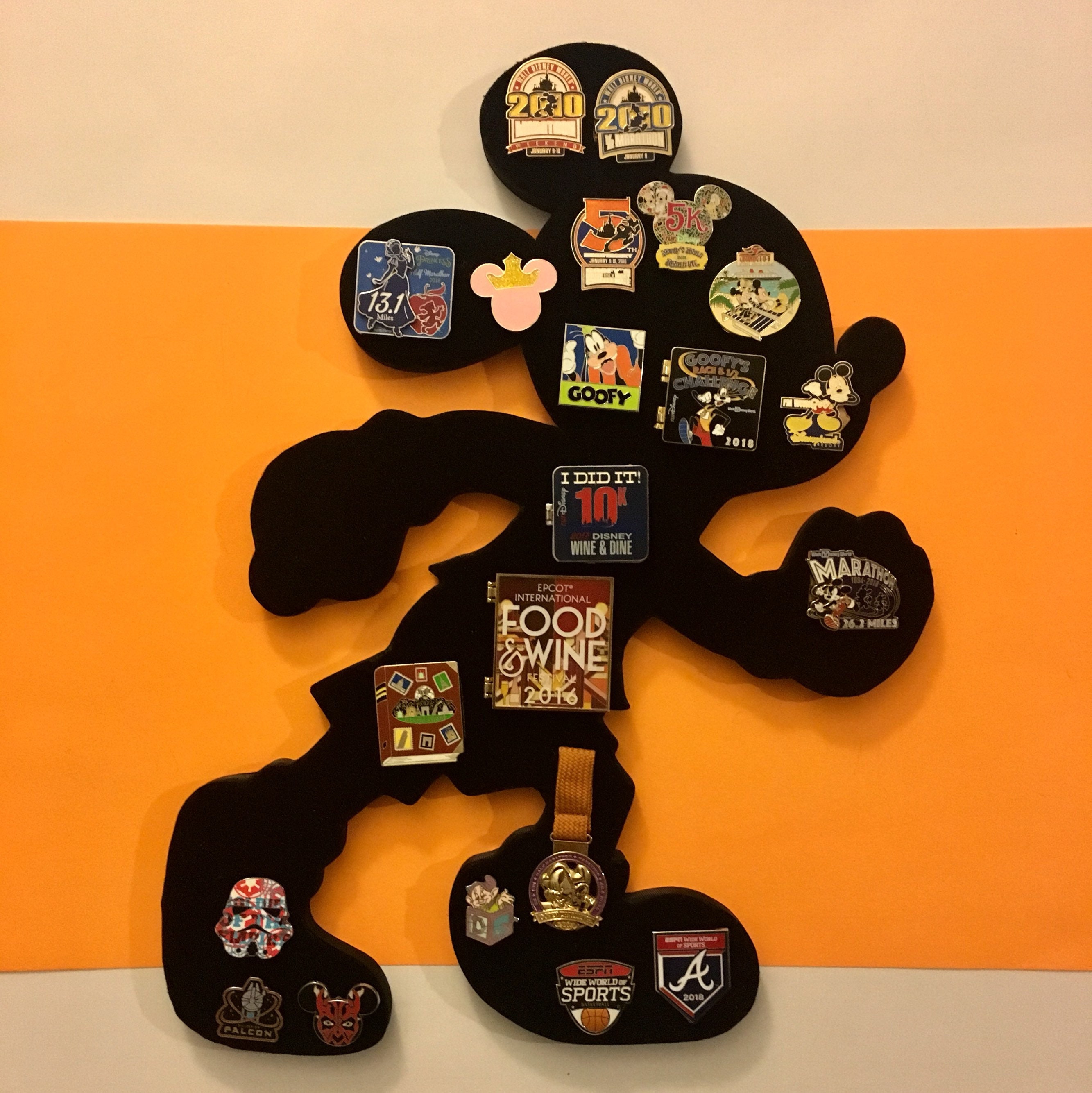 Run Disney Marathon Mickey Pin Display Board for All Your Sports