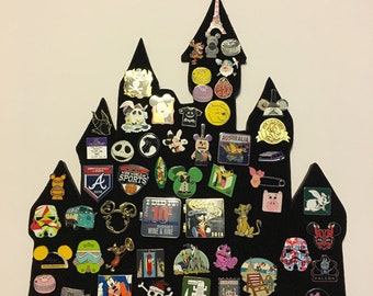 Disneyland & Magic Kingdom disney pin display board, 17" tall castle