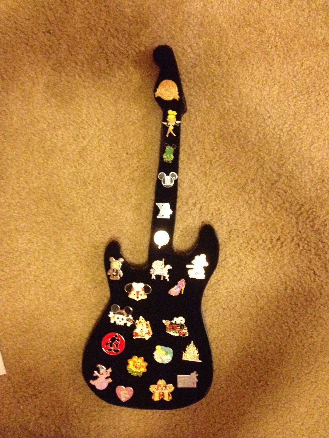 Hard rock cafe guitar shaped pin display board Etsy
