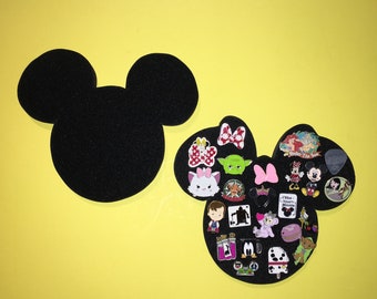 Mickey or Minnie Mouse Small pin display for disney pin collectors or any type of pins Icon shape Disney pin display board