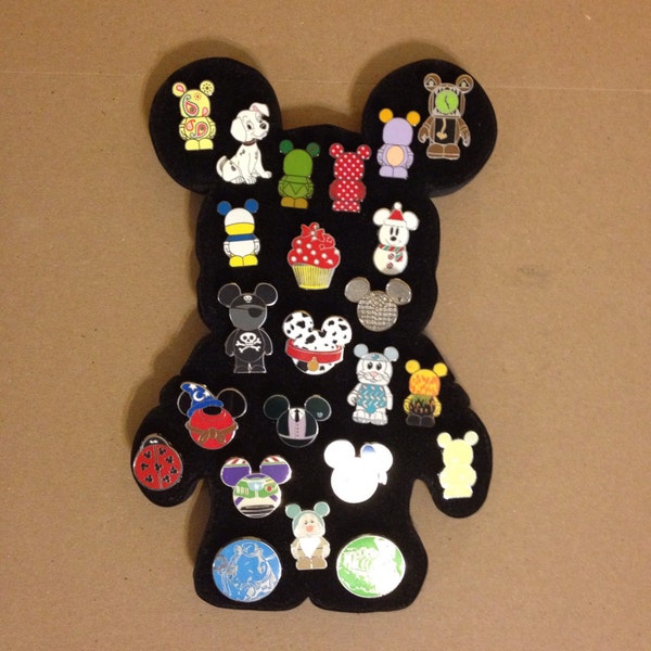 Disney Mickey Mouse Vinylmation pin display board 10", thick fabric top - not paint - solid cork center