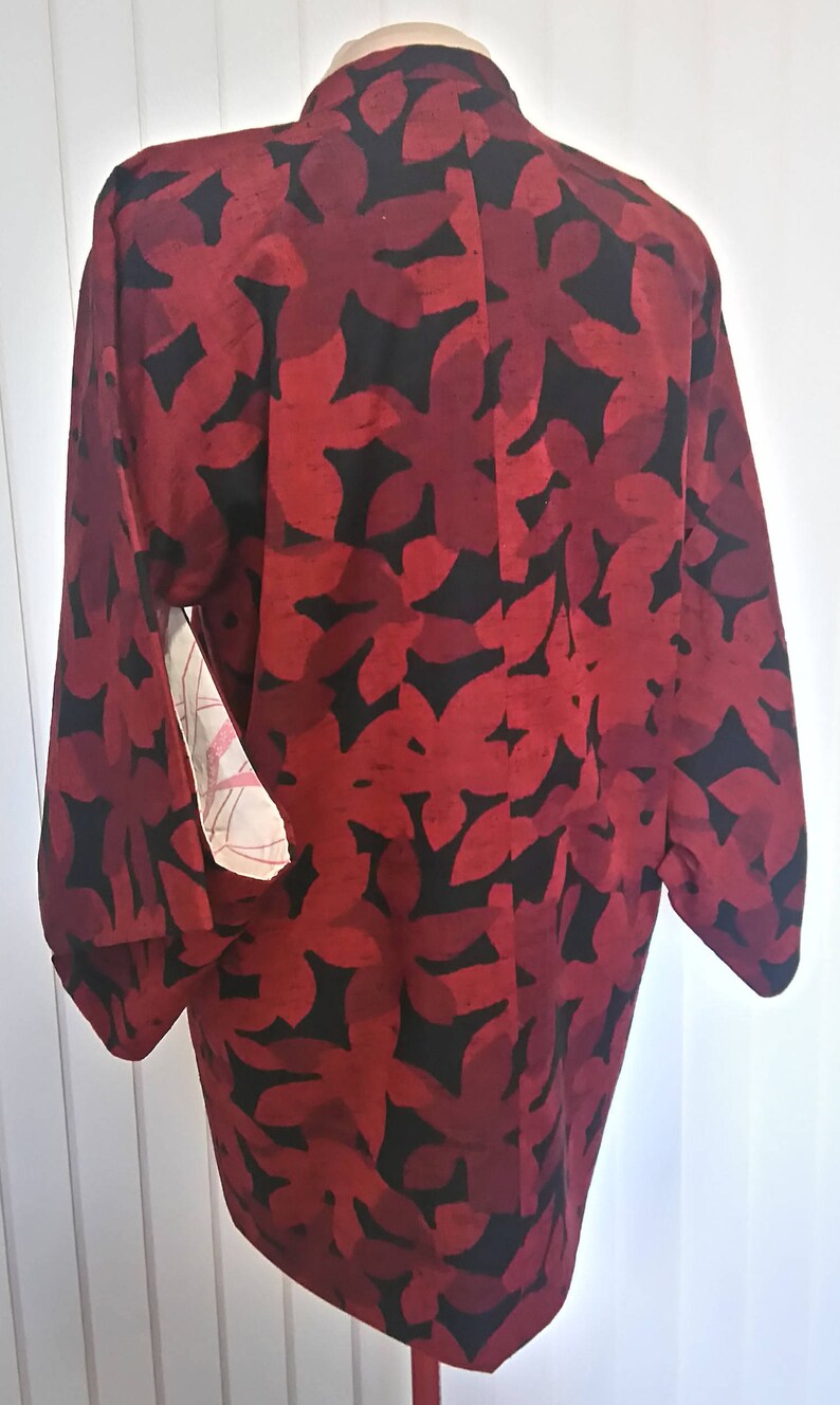 Vintage red and black kimono jacket