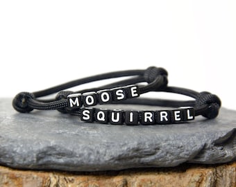 Supernatural Bracelets - Moose and Squirrel Set - Handmade - UK