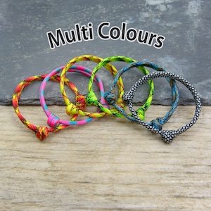 Classic Range, Adjustable Paracord Bracelet with Sliding Knot - Multi Colours - Handmade in the UK
