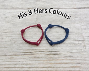 Union Range, Adjustable Paracord Bracelet with Sliding Knot - His & Hers Colours - Handmade in the UK