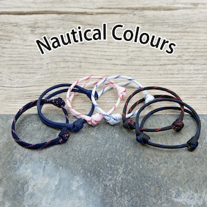 Elite Range, Adjustable Paracord Bracelet with Sliding Knot - Nautical Colours - Handmade in the UK