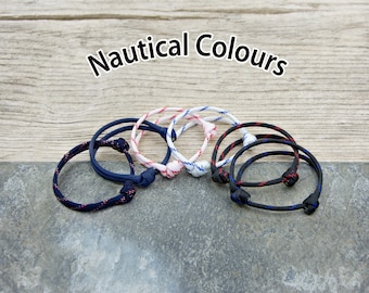 Elite Range, Adjustable Paracord Bracelet with Sliding Knot - Nautical Colours - Handmade in the UK