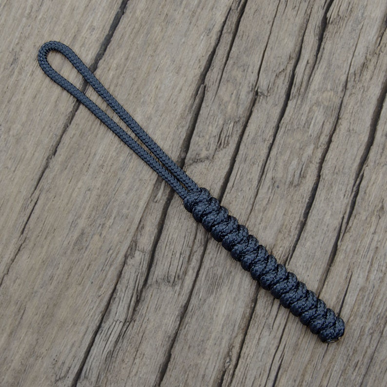 425 Paracord Lanyard, Good for Knife, Multi Tool, Torch, Keys 3mm cord Handmade in the UK Anthracite