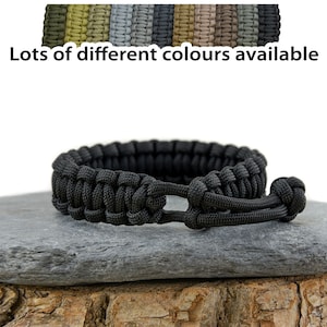 May include: Black paracord bracelet with a knot on one end. Lots of different colours available.