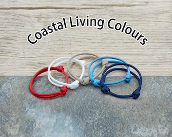 Elite Range, Adjustable Paracord Bracelet with Sliding Knot - Coastal Living Colours - Handmade in the UK