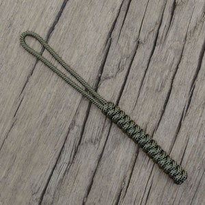 425 Paracord Lanyard, Good for Knife, Multi Tool, Torch, Keys 3mm cord Handmade in the UK OD Green