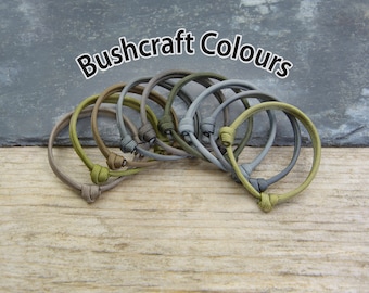 Classic Range, Adjustable Paracord Bracelet with Sliding Knot - Bushcraft Colours - Handmade in the UK