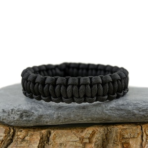 Mad Max Style Adjustable Paracord Survival Bracelet Black, Foliage Green or Gun Grey Black