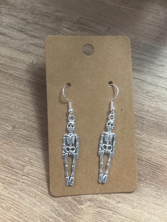 Orecchini A Forma Di Mano Scheletrata, In Argento 925, Con Chiusura A Levetta, Gioielli Gotici Per Halloween