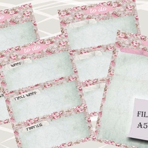 A5 Filofax printable To do list , 4 insert pages cute design, Instant Download!