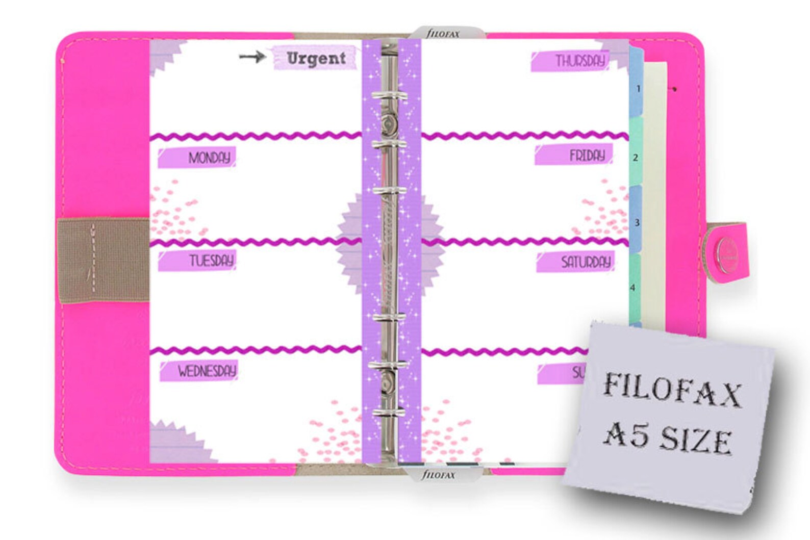 Filofax A5 Printable Week in 2 Pages Kit 4 Colors Filofax - Etsy