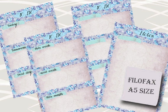 A5 Filofax Printable To Do List 4 Insert Pages Cute Blue Etsy personal-filofax-printable-to-do-list-and-notes-3-colors-6-etsy