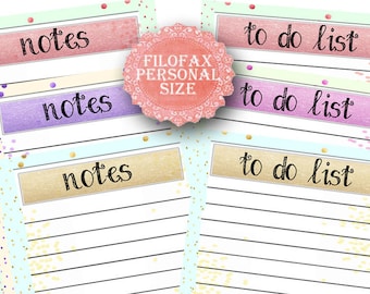 Filofax Personal Printable to Do List Insert Pages Green | Etsy