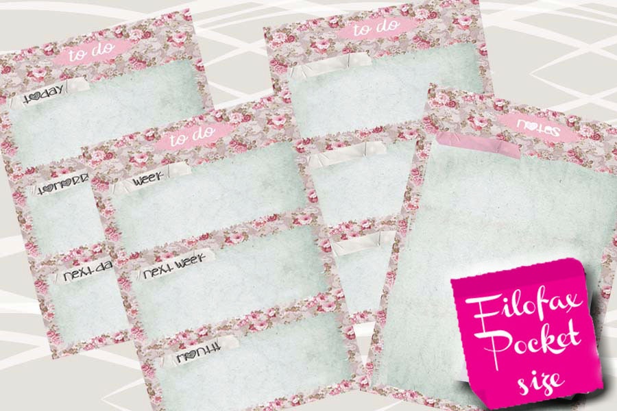 Pocket Filofax Printable to Do List , 4 Insert Pages, Cute Design,pink ...