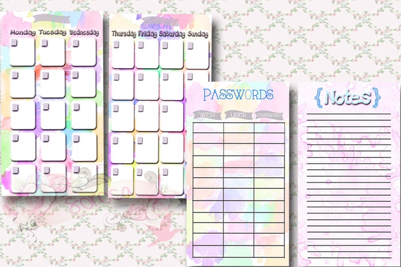 Personal Filofax Printable 2 Page Monthly Calendar Etsy