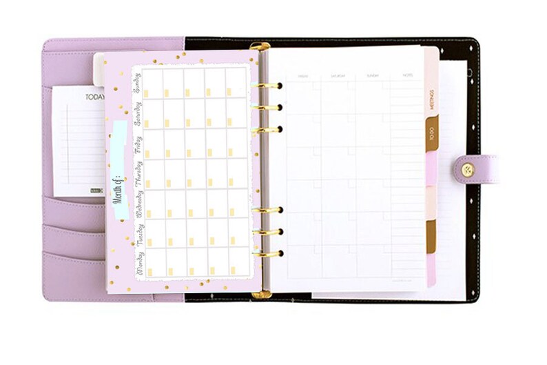 Filofax A5 Printable Calendar Planner Perpetual Calendar Etsy