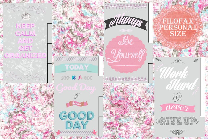 Dividers Personal Filofax Printable , Filofax Quotes Insert Pages ...