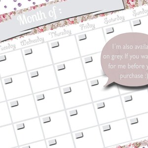 Printable Calendar Planner, Perpetual Calendar,editable PDF, 8 1/2 by ...