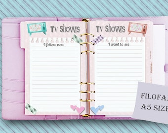 Filofax A5 TV Show Tracker Einlagen (Digitaler Download)