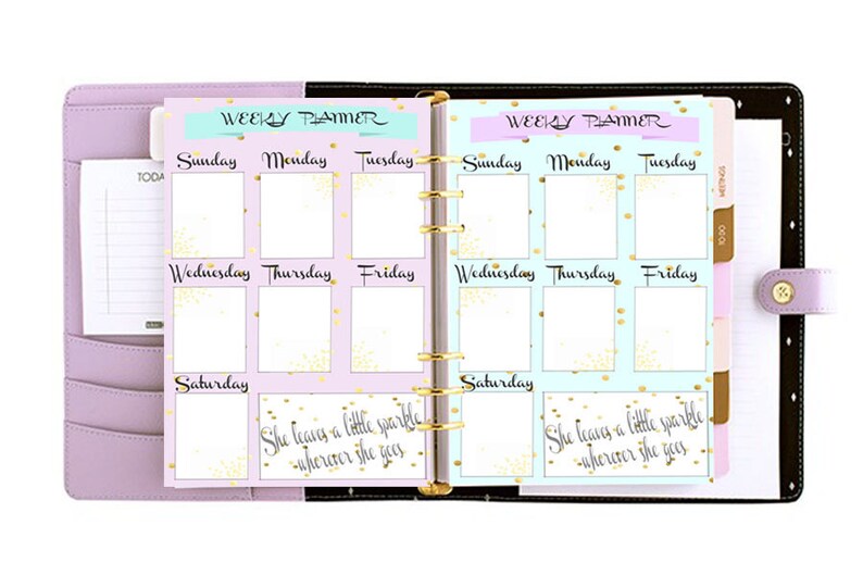 Filofax Personal Weekly Planner insert Planner Pages Cute Etsy