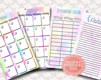 "Persönlicher Filofax Monatskalender, ""Passwort & Notiz"" (PDF Download)"