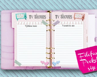 Filofax Pocket TV Show Tracker Inserts (Digital Download)