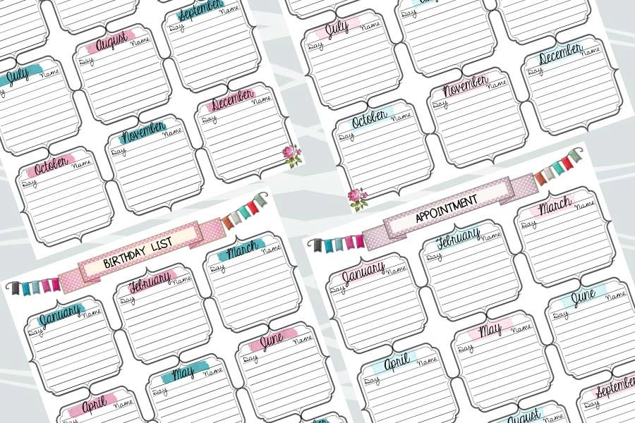 Filofax Personal Size, Printable Birthday Appointment List, 2 Insert ...