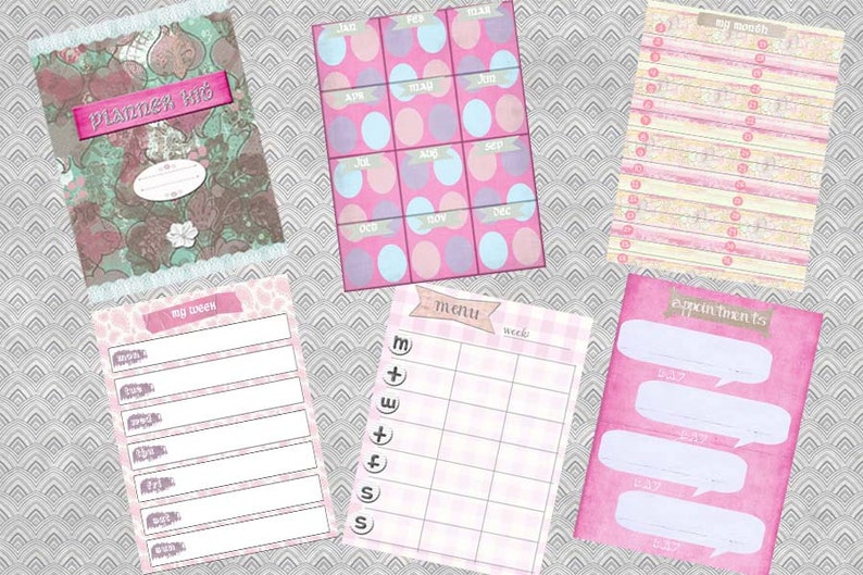 Filofax Personal Printable Kit Pink, Home Management,12 Planner Pages ...