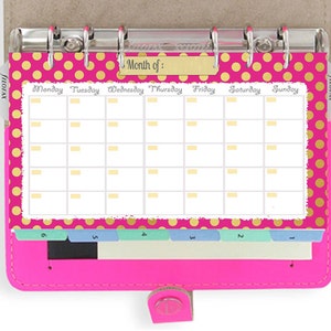 Filofax Personal Printable Calendar Planner,gold Themed, Perpetual ...
