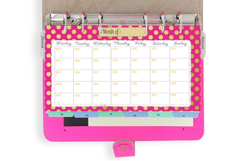 Filofax Personal Printable Calendar Planner,gold Themed, Perpetual ...