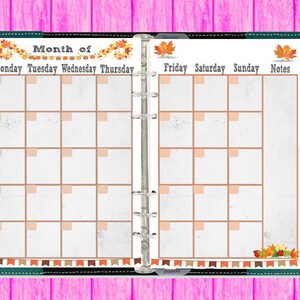 Filofax Personal Size Week in 2 Pages,month on 2 Pages, Seasons Inserts ...