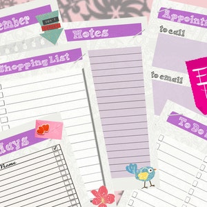 Filofax Pocket Printable Kit Purple, Home Management,6 Planner Pages ...