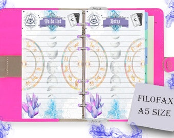 A5 Filofax printable To do list , witchy vibes, magic printable, cute witchcraft design, Instant Download!