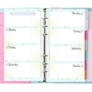 Filofax Personal Printable Week in 2 Pages, Kit 2 Colors,mint and Lilac ...
