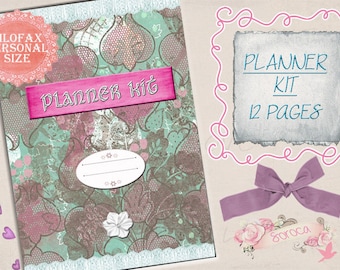 Filofax Personal printable kit pink, Home Management,12 planner pages, Instant Download, PDF, SALE !