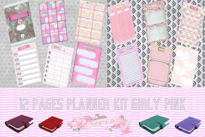 Filofax Personal Printable Kit Pink, Home Management,12 Planner Pages ...