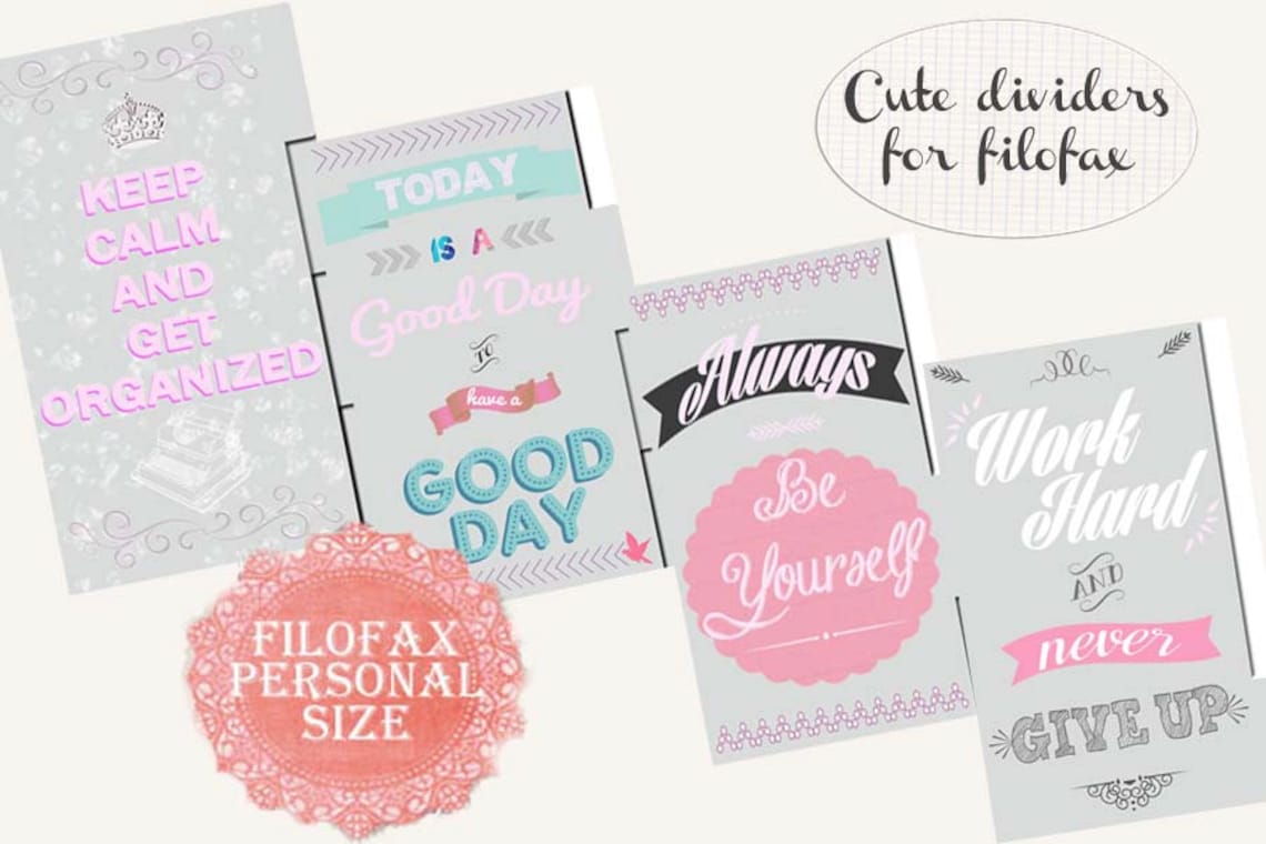 Dividers Personal Filofax Printable , Filofax Quotes Insert Pages ...